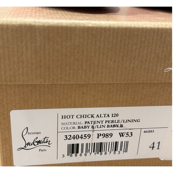 Christian Louboutin Hot Chick Alta 120 Patent Perle Pink 41 Open Toe Pump - Picture 10 of 11